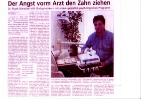 Bericht des Westfälischen Volksblattes zum Thema Oralophobie in der Ausgabe Nr. 192 vom 20.08. 09 Bericht des Westfälischen Volksblattes zum Thema Oralophobie in der Ausgabe Nr. 192 vom 20.08. 09